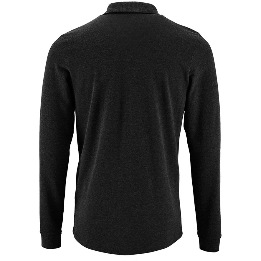 Рубашка поло мужская с длинным рукавом Perfect LSL Men черный меланж, размер 3XL