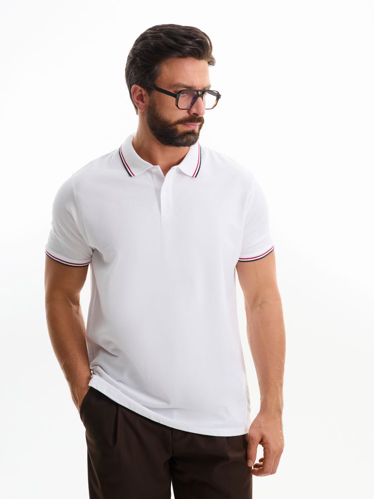 Рубашка поло мужская Prestige Men белая, размер XXL