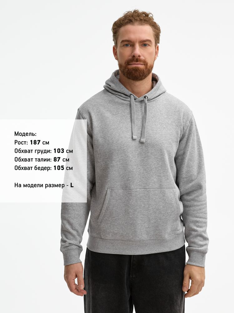 Толстовка унисекс Spencer серый меланж, размер 3XL