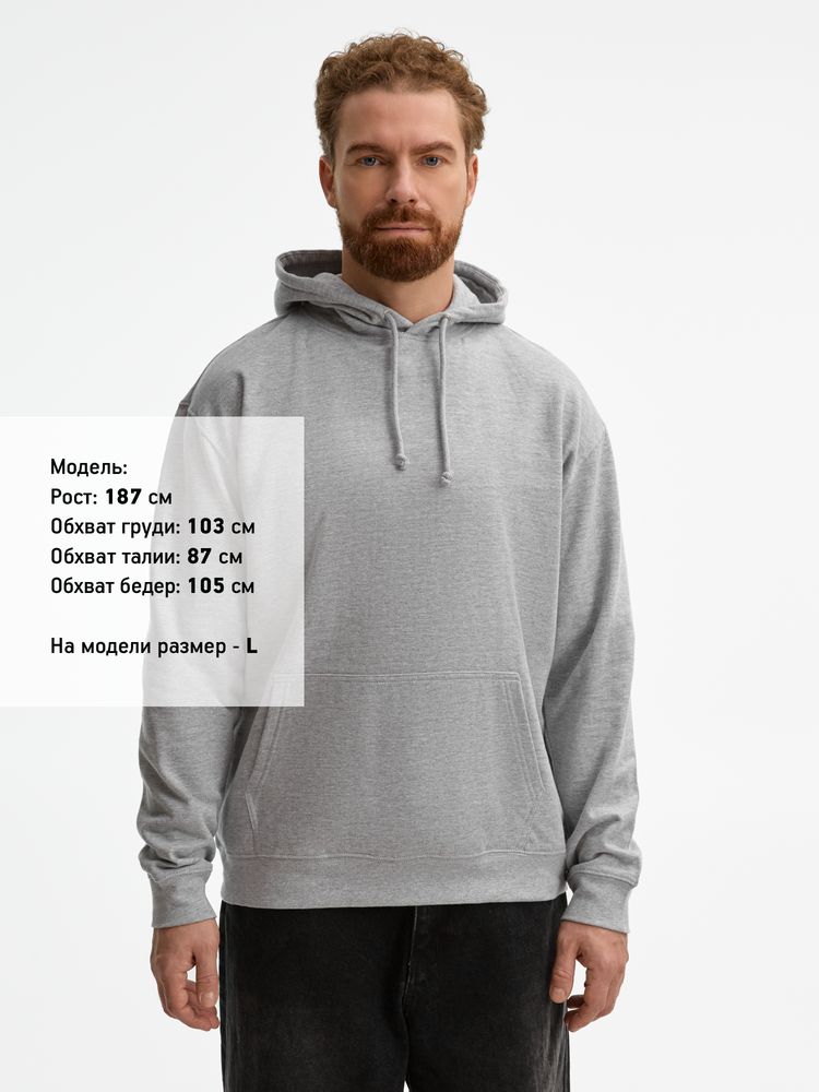 Худи унисекс Condor, серый меланж, размер 5XL