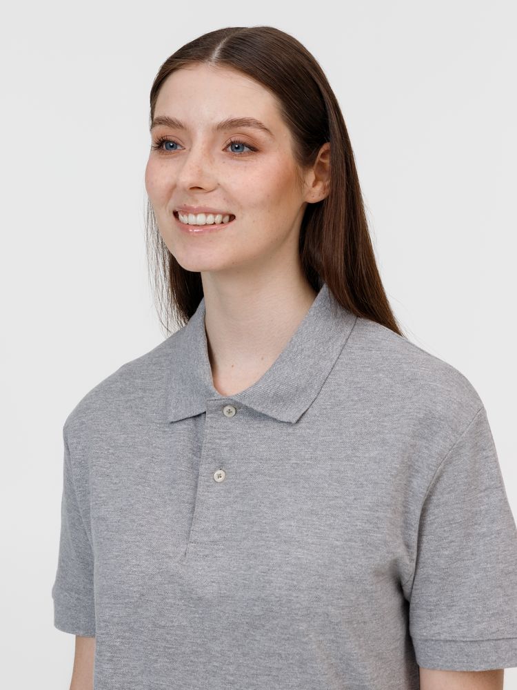 Рубашка поло унисекс Pacific, серый меланж, размер 5XL