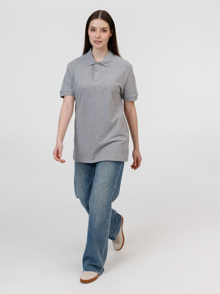 Рубашка поло унисекс Pacific, серый меланж, размер 5XL