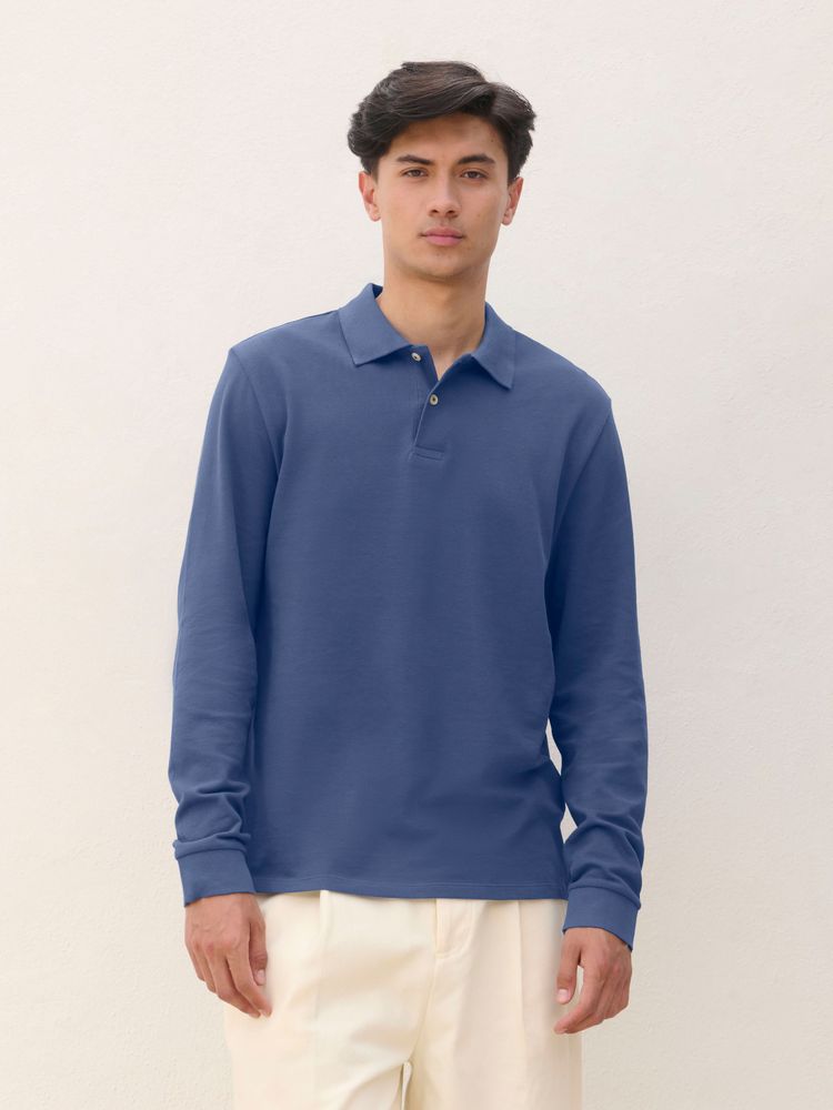 Рубашка поло унисекс с длинным рукавом Pacific LSL, черная, размер XS