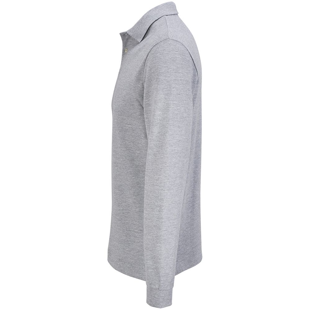 Рубашка поло унисекс с длинным рукавом Pacific LSL, серый меланж, размер S