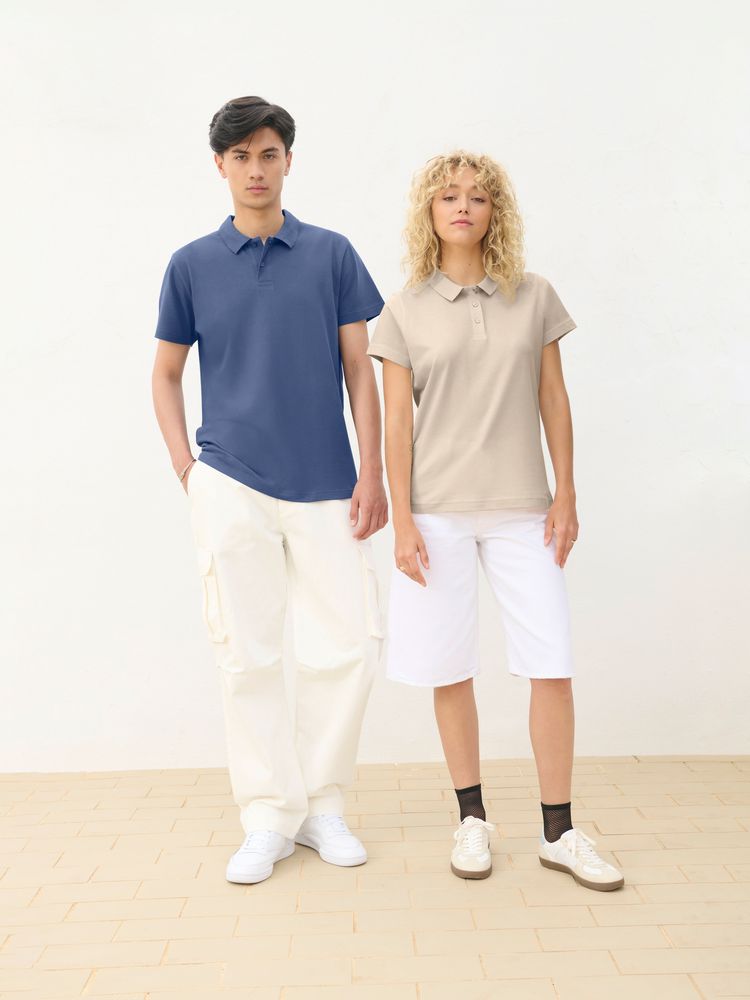 Рубашка поло унисекс Pulse, серо-бежевая, размер L