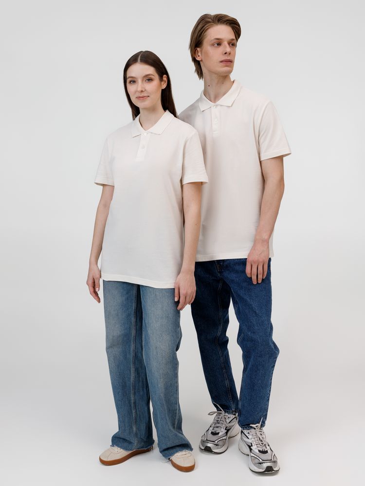 Рубашка поло унисекс Pulse, молочно-белая, размер M