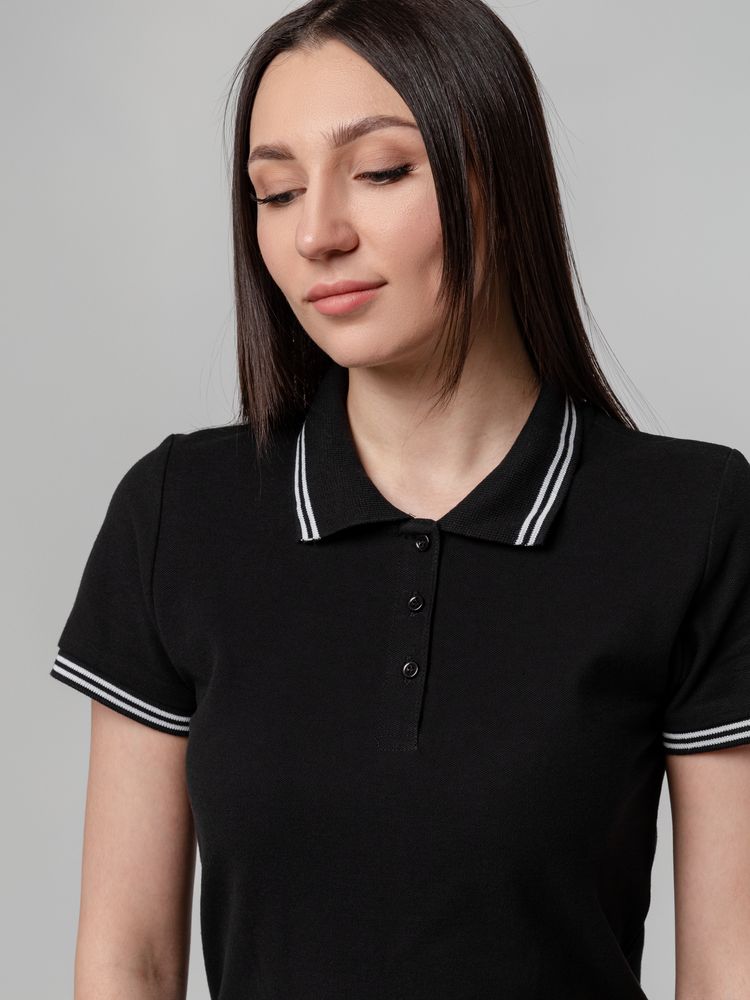 Рубашка поло женская Virma Stripes Lady, черная, размер XXL