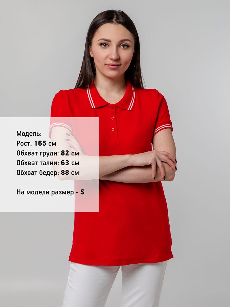 Рубашка поло женская Virma Stripes Lady, красная, размер L