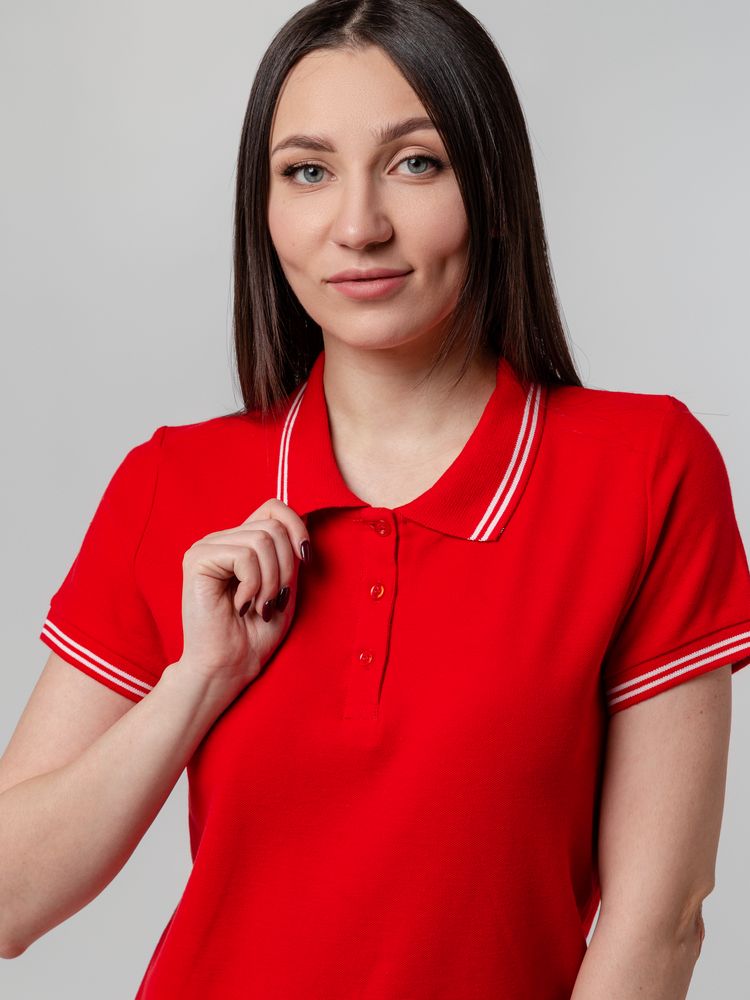 Рубашка поло женская Virma Stripes Lady, красная, размер L