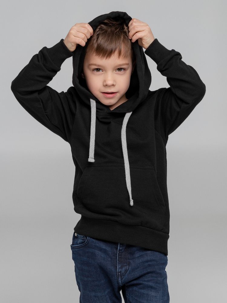Толстовка с капюшоном детская Kirenga Kids, черная, 6 лет