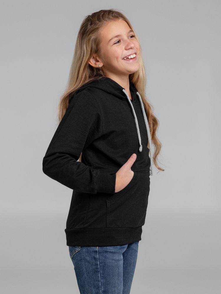 Толстовка с капюшоном детская Kirenga Kids, черная, 6 лет