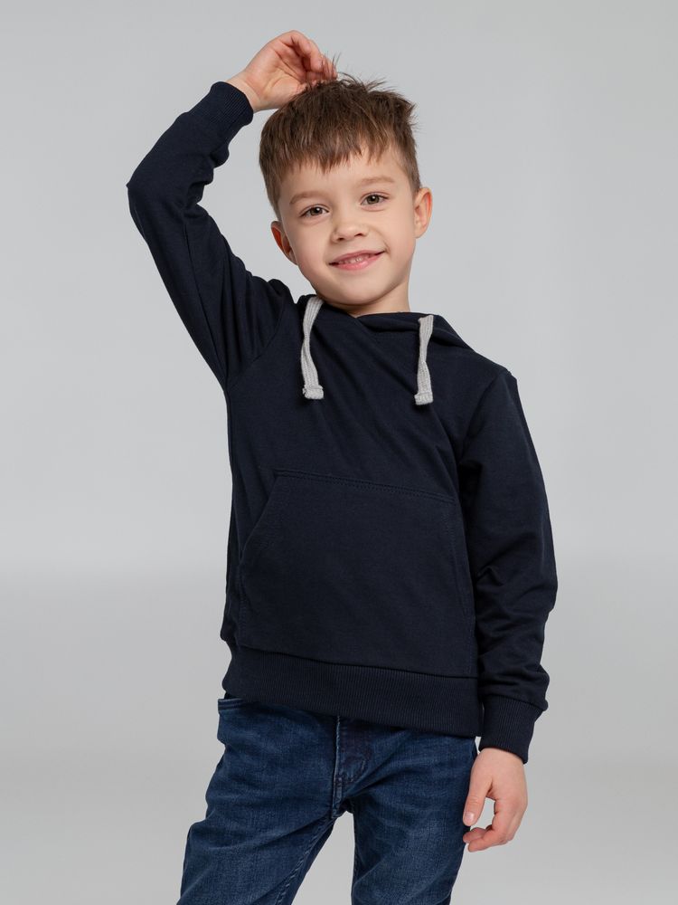 Толстовка с капюшоном детская Kirenga Kids, темно-синяя, 6 лет