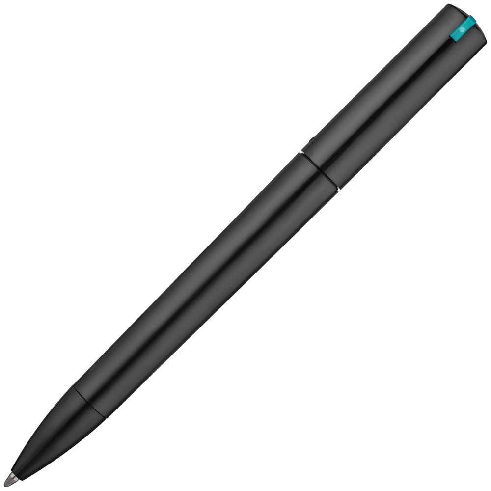 Ручка шариковая Split Neon, черная с голубым