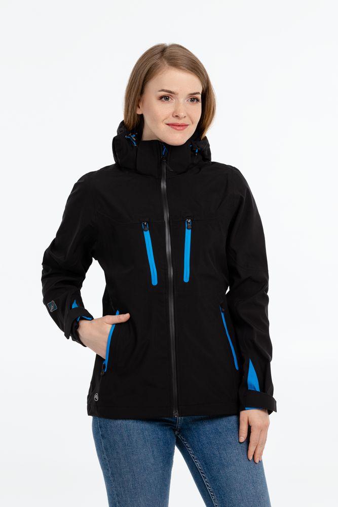 Куртка софтшелл женская Patrol черная с синим, размер L