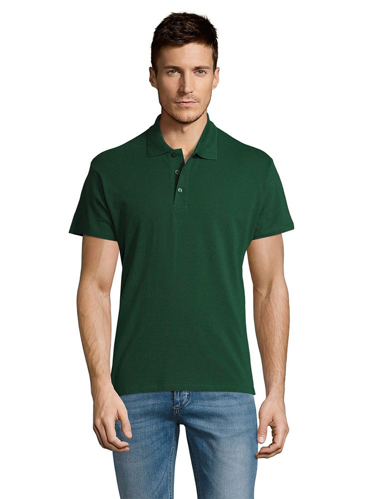 Рубашка поло мужская Summer 170 темно-зеленая, размер XXL
