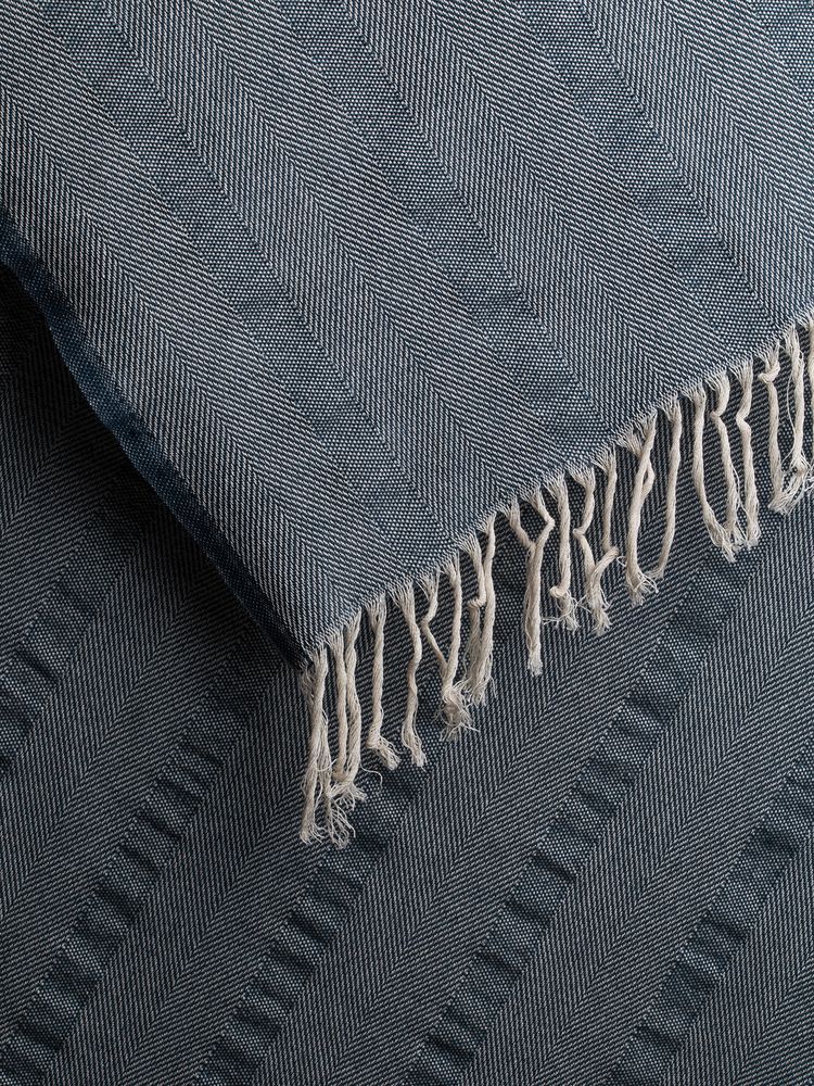 Плед «Сенеж», серо-синий