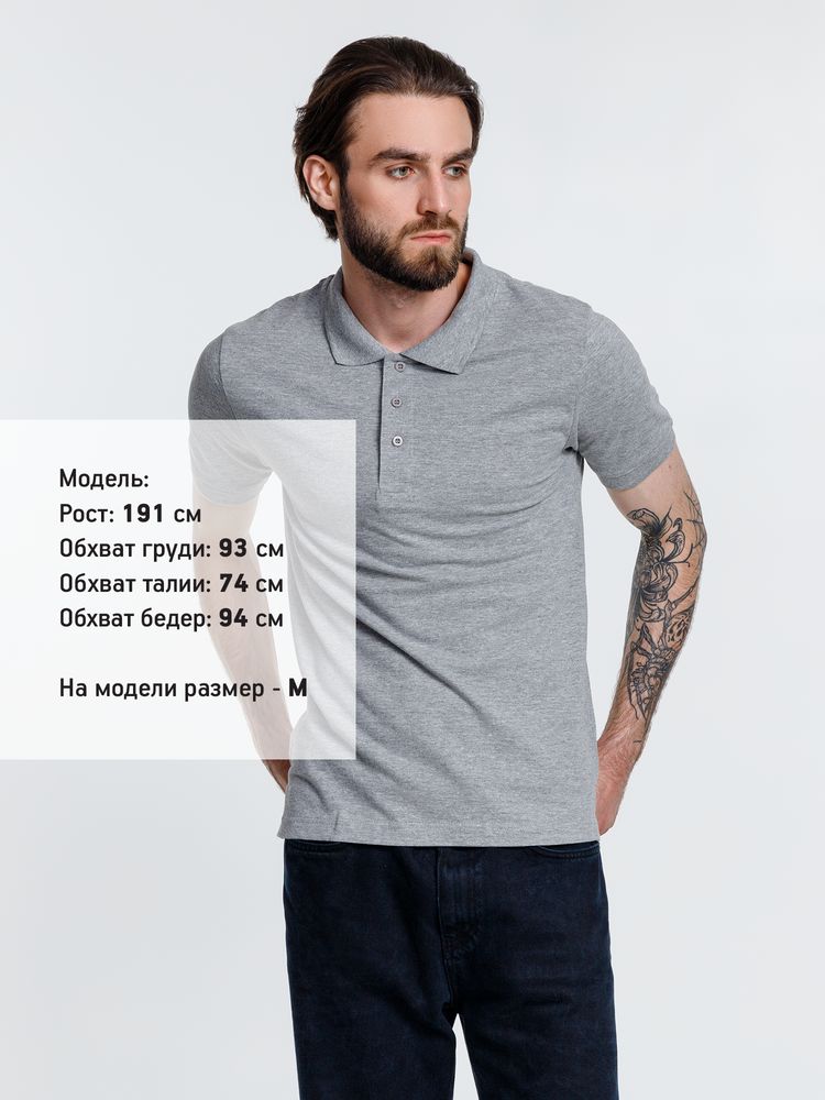 Рубашка поло мужская Adam, серый меланж, размер M