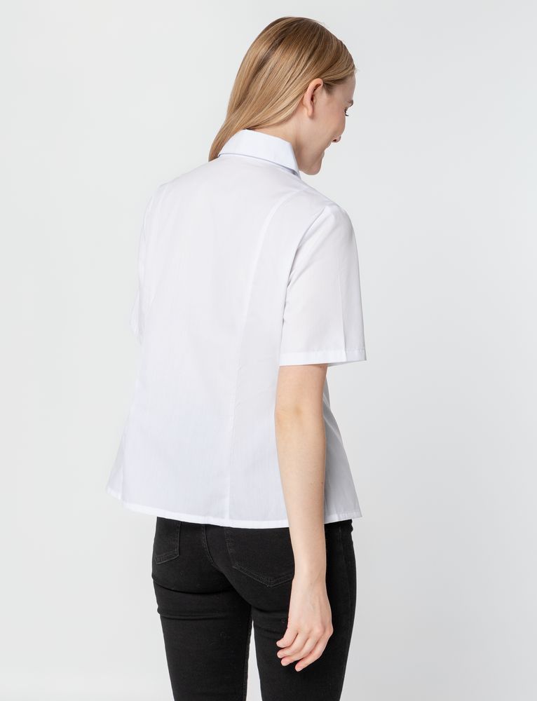 Рубашка женская с коротким рукавом Collar, белая, размер 56; 158-164