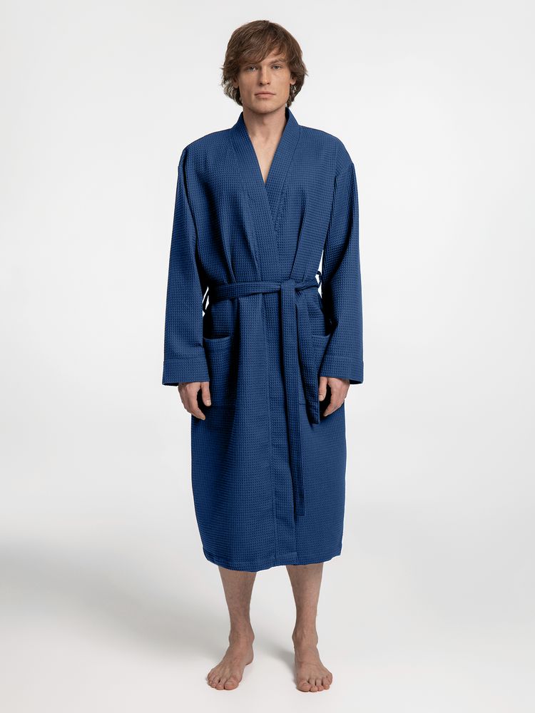 Халат вафельный Kimono, темно-синий, размер XL/XXL