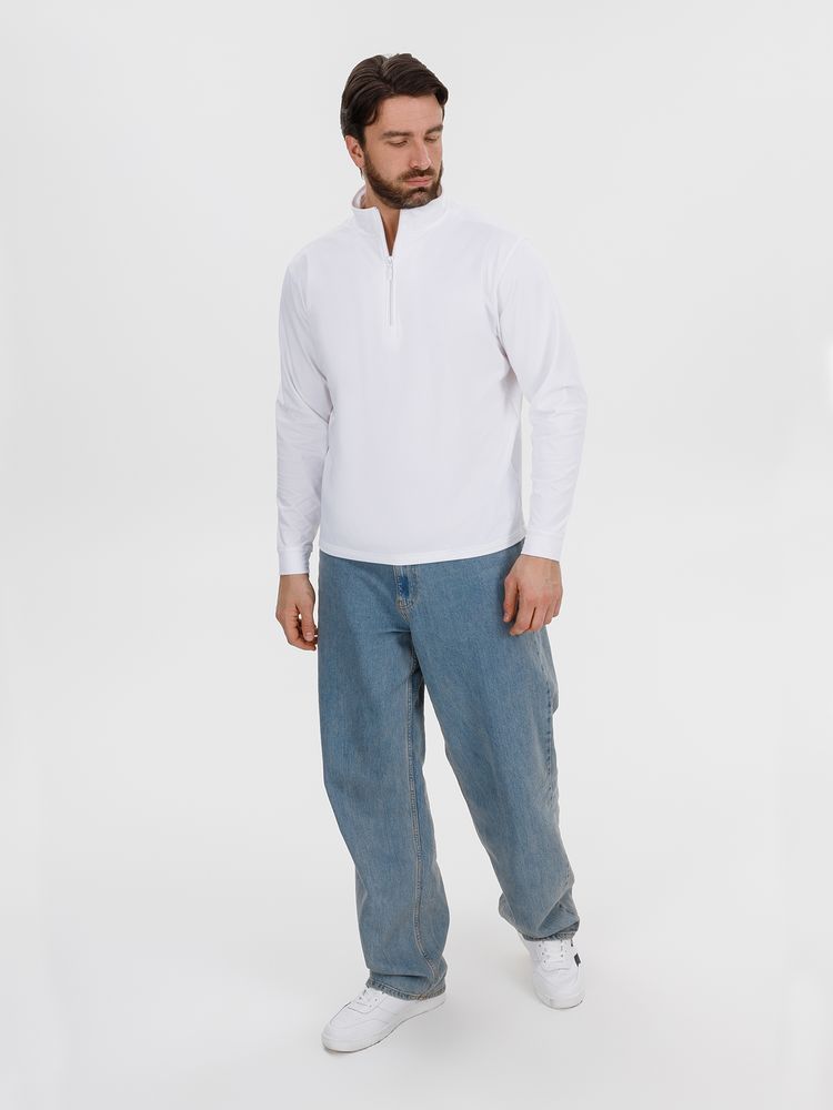 Свитшот на молнии из бифлекса Morfiss, белый, размер XL/XXL
