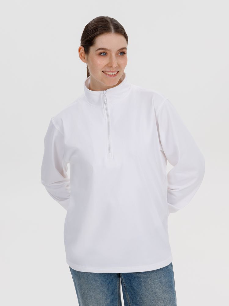 Свитшот на молнии из бифлекса Morfiss, белый, размер XL/XXL
