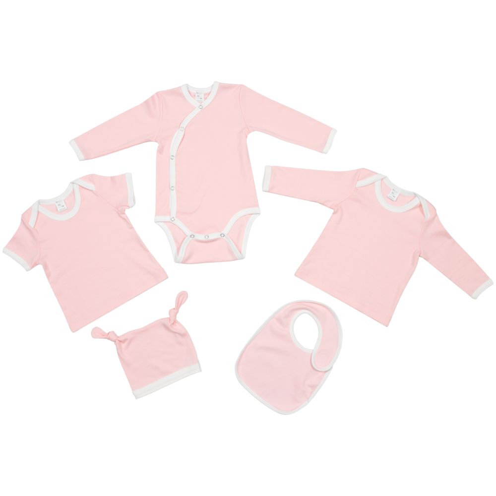 Футболка детская с длинным рукавом Baby Prime, розовая с молочно-белым, 80 см