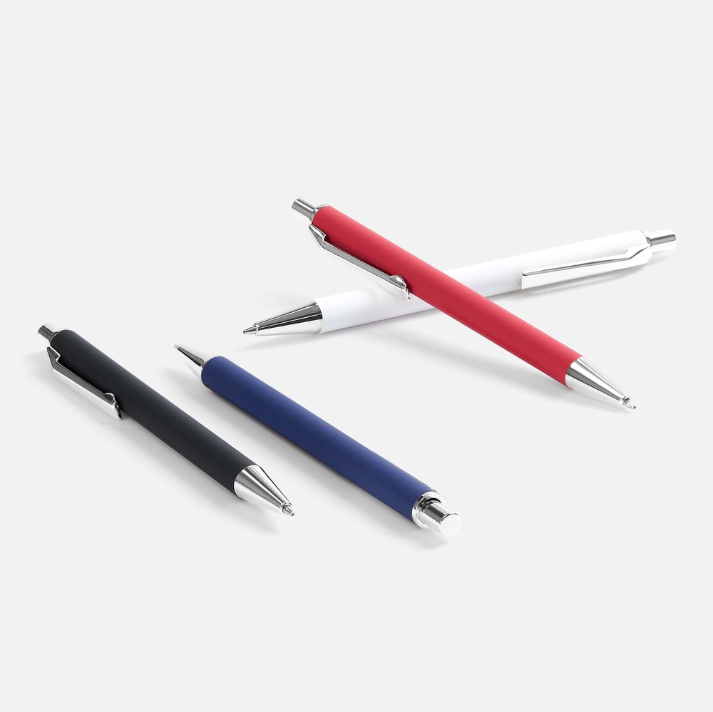 Ручка шариковая Lobby Soft Touch Chrome, белая