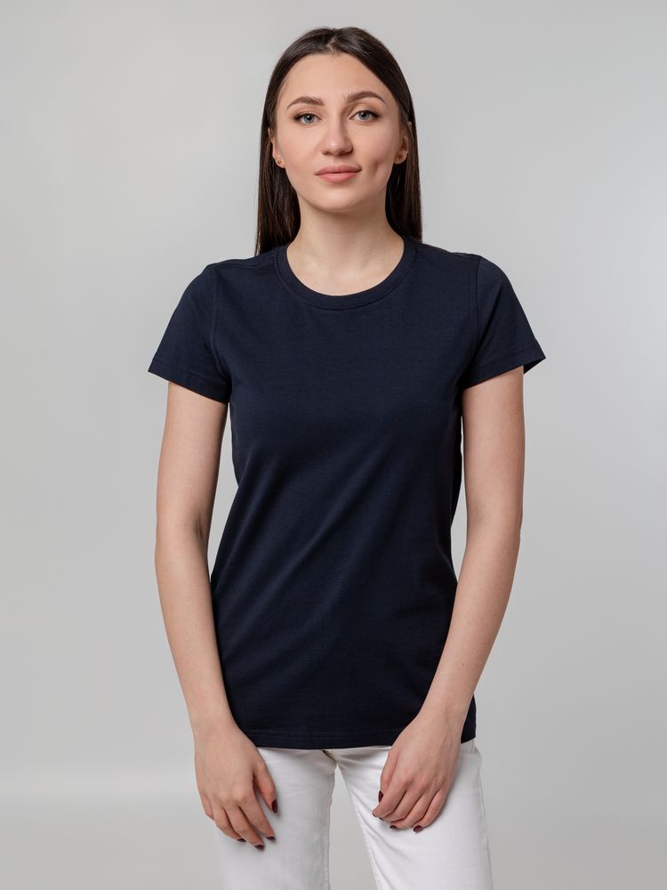 Футболка женская T-bolka Stretch Lady, темно-синяя (navy), размер L