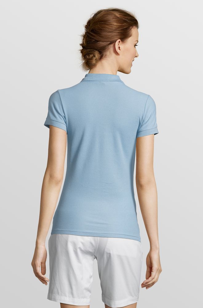 Рубашка поло женская People 210 голубая, размер S