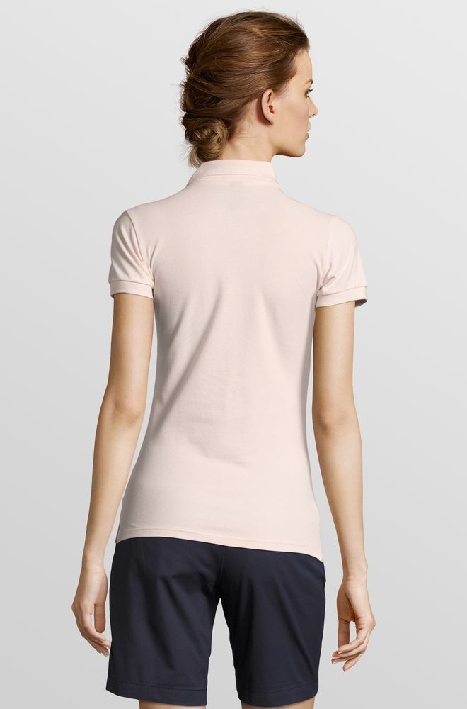 Рубашка поло женская People 210 нежно-розовая, размер XXL