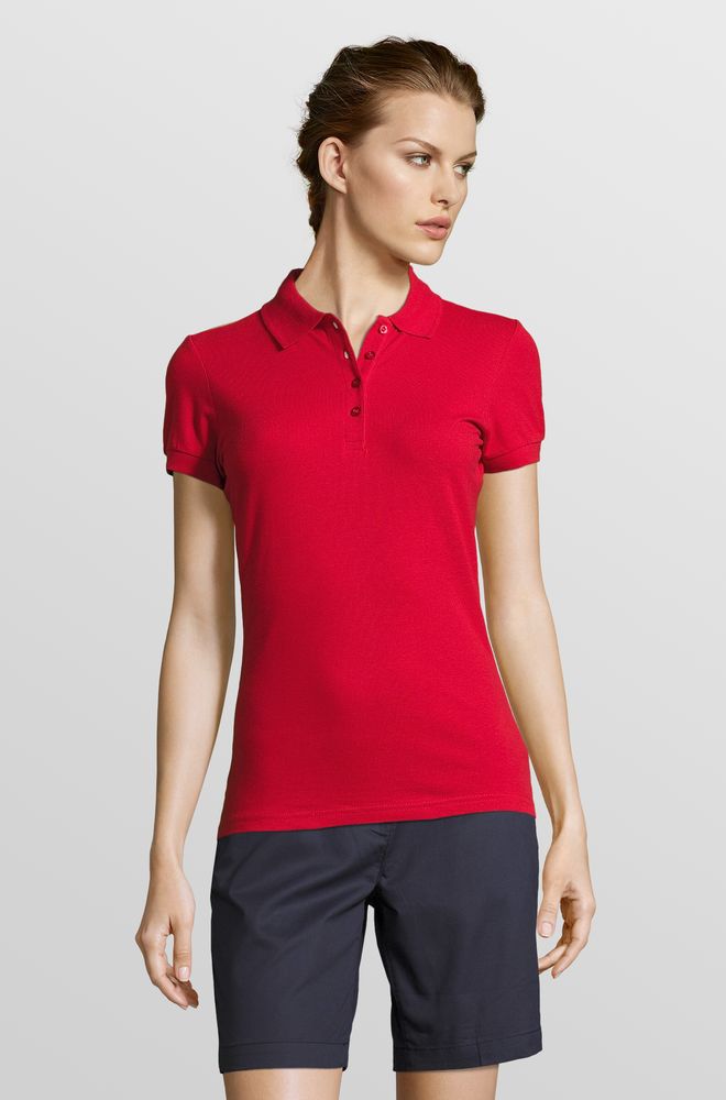Рубашка поло женская People 210 красная, размер S