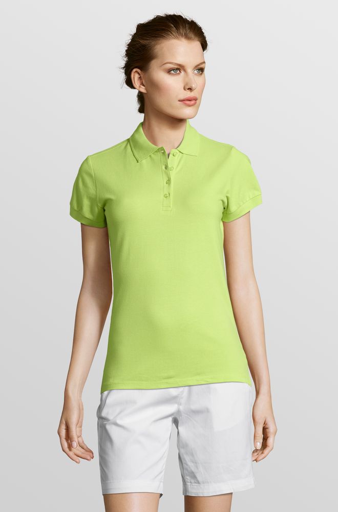 Рубашка поло женская People 210 "зеленое яблоко", размер L