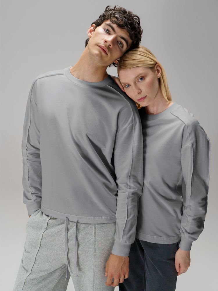 Свитшот унисекс Vozduh, светло-серый, размер M/L