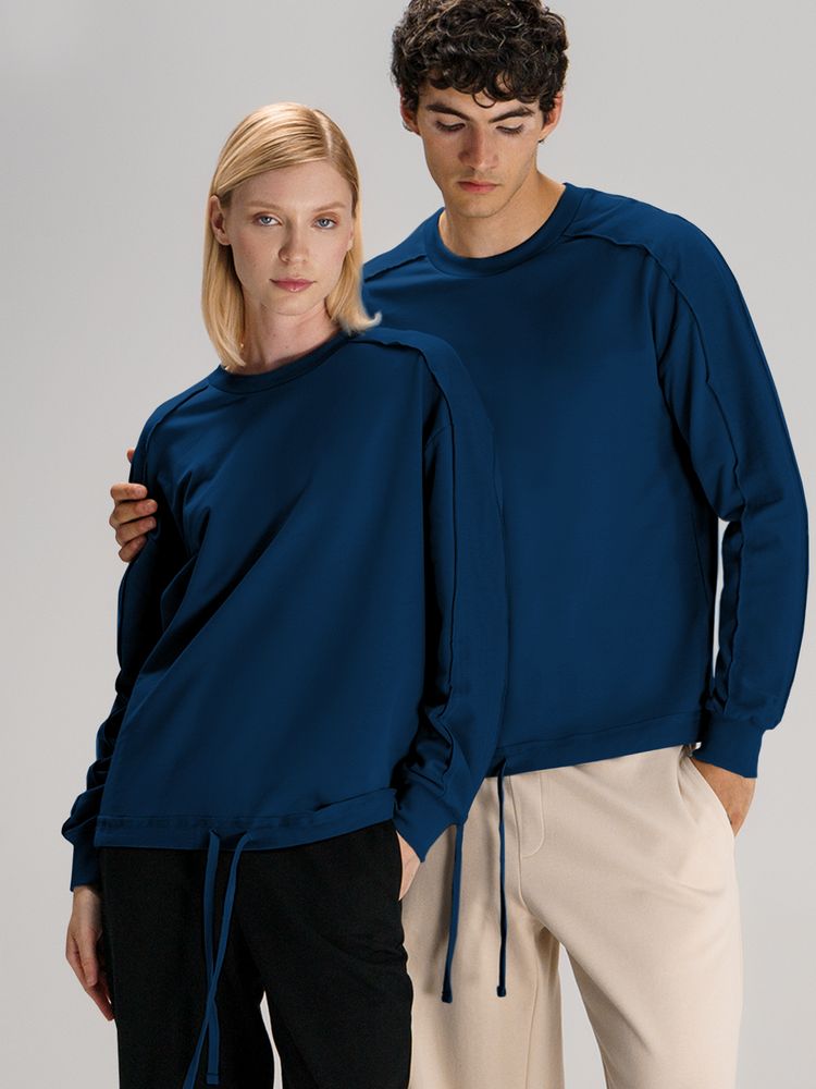 Свитшот унисекс Vozduh, темно-синий, размер XS/S