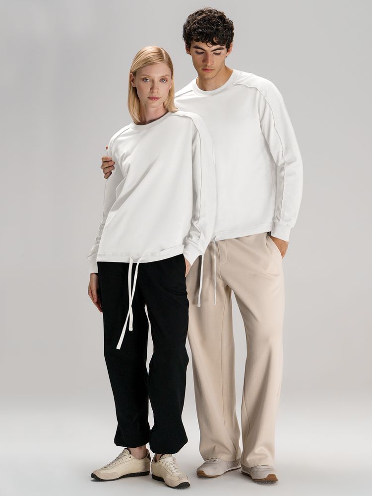 Свитшот унисекс Vozduh, молочно-белый, размер M/L