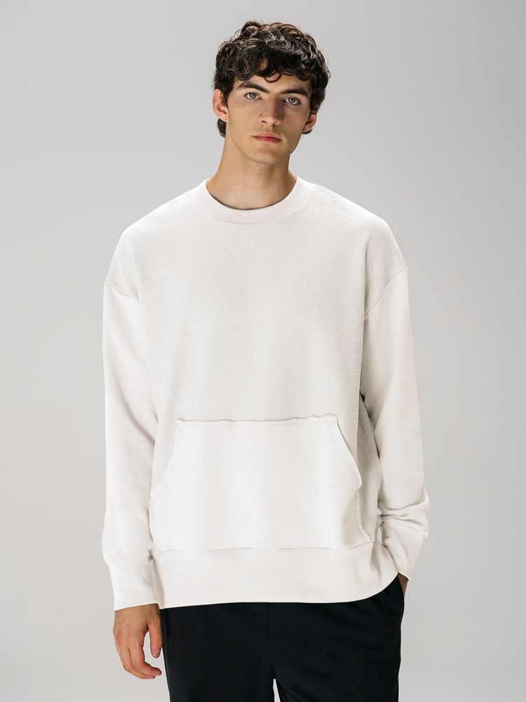 Свитшот оверсайз унисекс Vozduh, молочно-белый, размер M/L