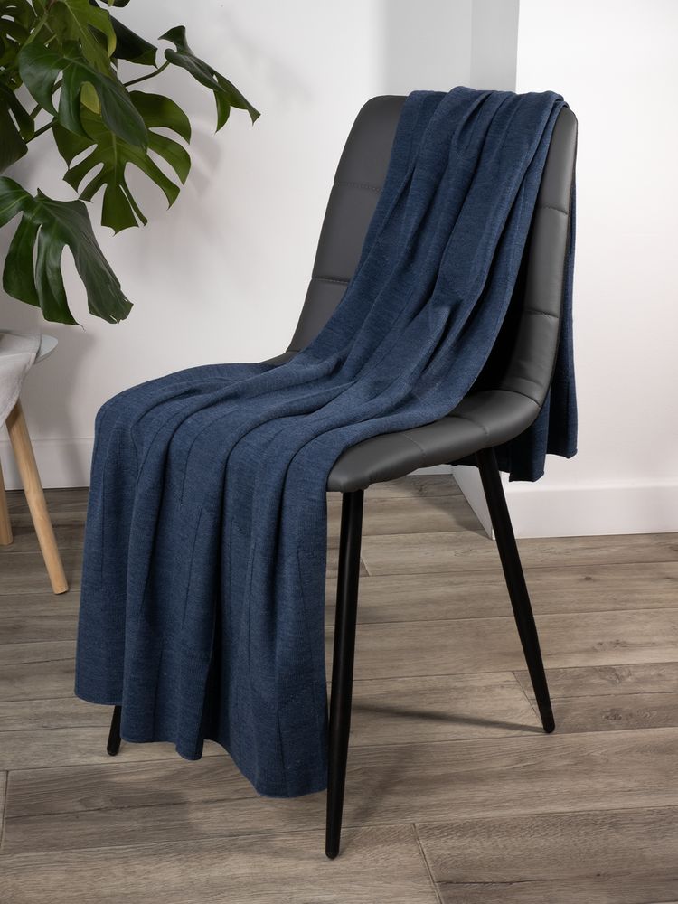 Плед Rombus, синий меланж (джинс)