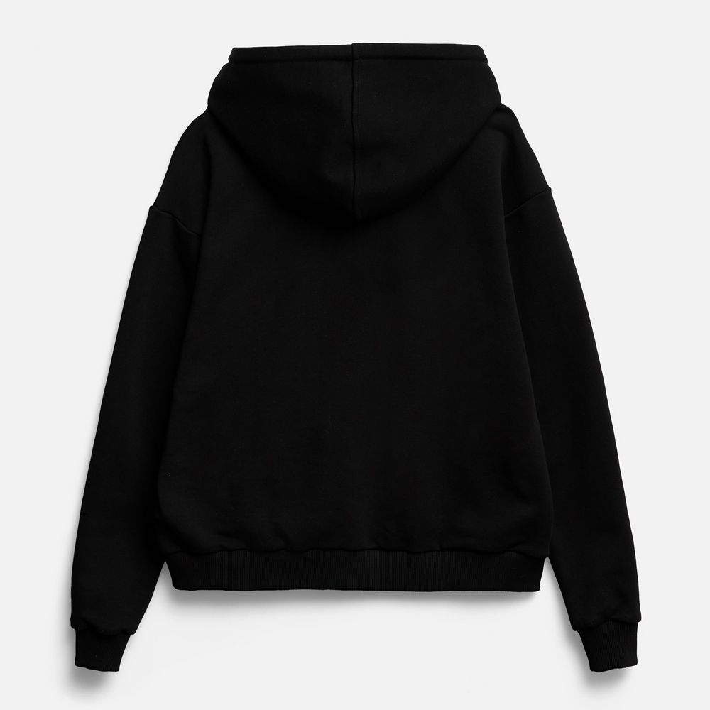 Толстовка унисекс оверсайз на молнии Zippy Terry, черная, размер M/L