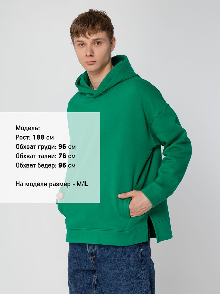 Худи оверсайз унисекс Tolla, зеленое, размер XS/S
