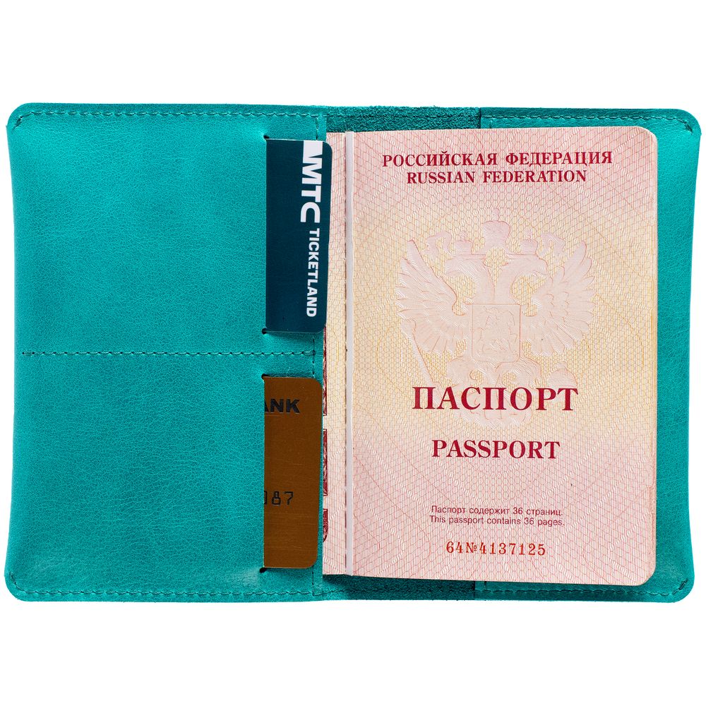 Обложка для паспорта Apache ver.2, бирюзовая