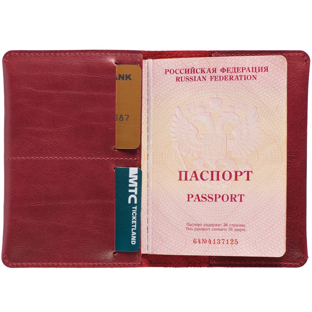 Обложка для паспорта Apache ver.2, темно-красная