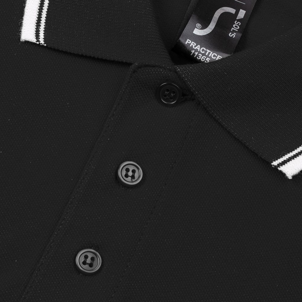 Рубашка поло мужская с контрастной отделкой Practice 270 черная, размер XXL