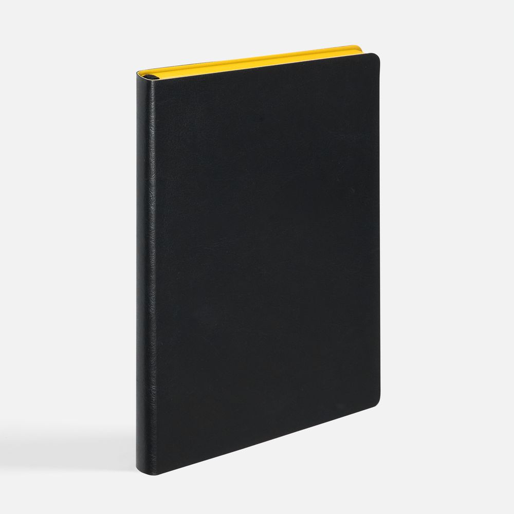 Ежедневник Doppio, недатированный, черный с желтым