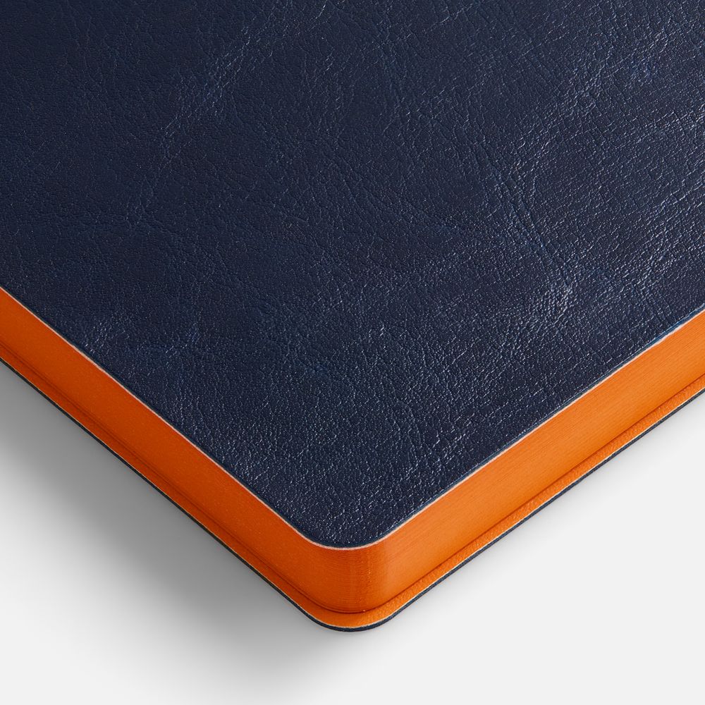Ежедневник Doppio, недатированный, синий с оранжевым
