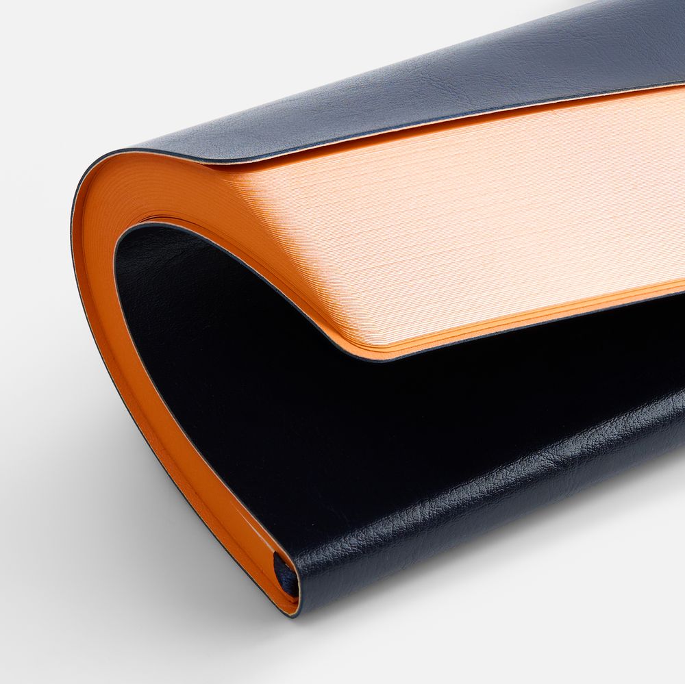 Ежедневник Doppio, недатированный, синий с оранжевым