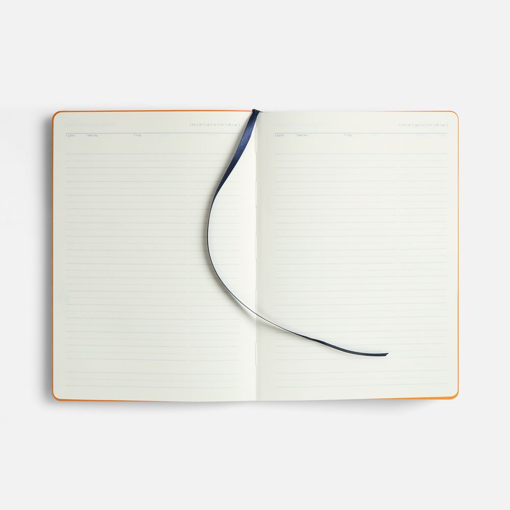 Ежедневник Doppio, недатированный, синий с оранжевым