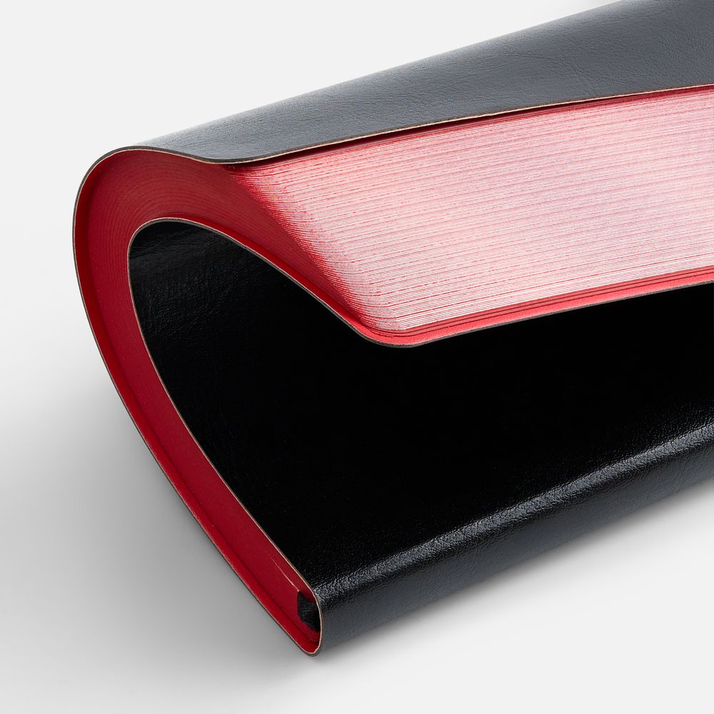 Ежедневник Doppio, недатированный, черный с красным