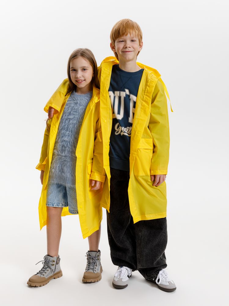 Дождевик детский RainDrop Kids, желтый, 12 лет (рост 142-152)