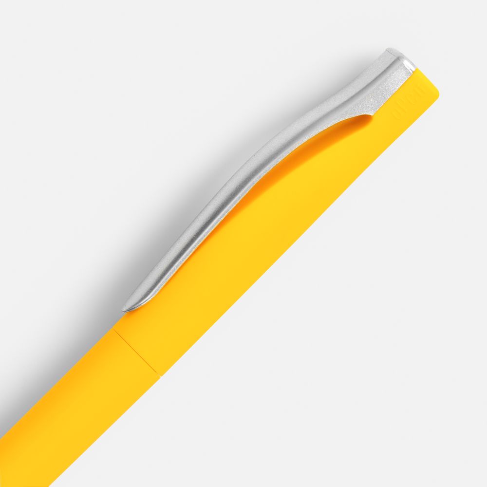 Ручка шариковая Pin Soft Touch, желтая