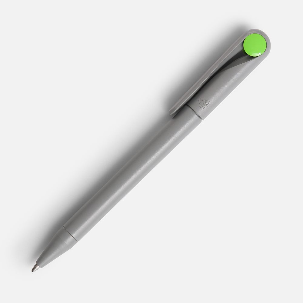 Ручка шариковая Prodir DS1 TMM Dot, серая с ярко-зеленым